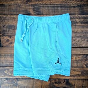 Jordan Jumpman Flight Fleece Shorts Men's Medium Bleached Aqua/Black DQ7472-464